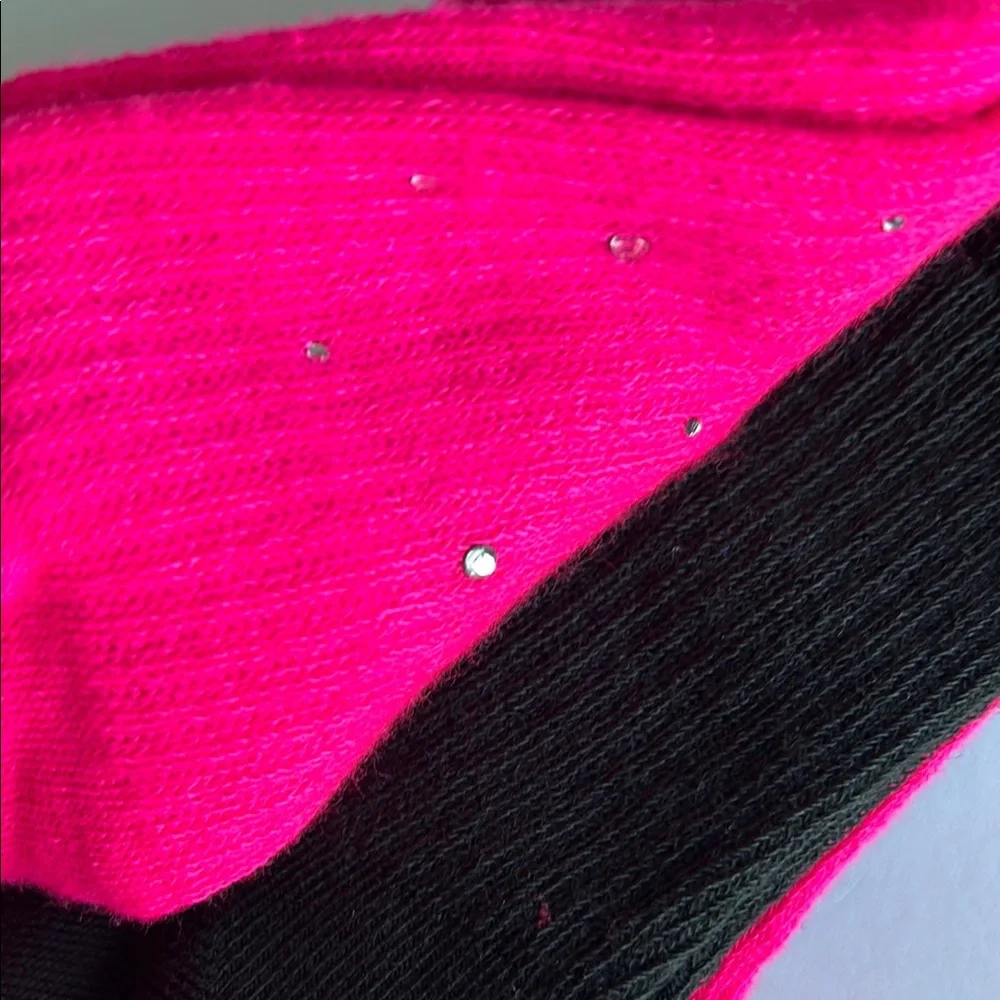 Juicy Couture hot pink and black sock set of five